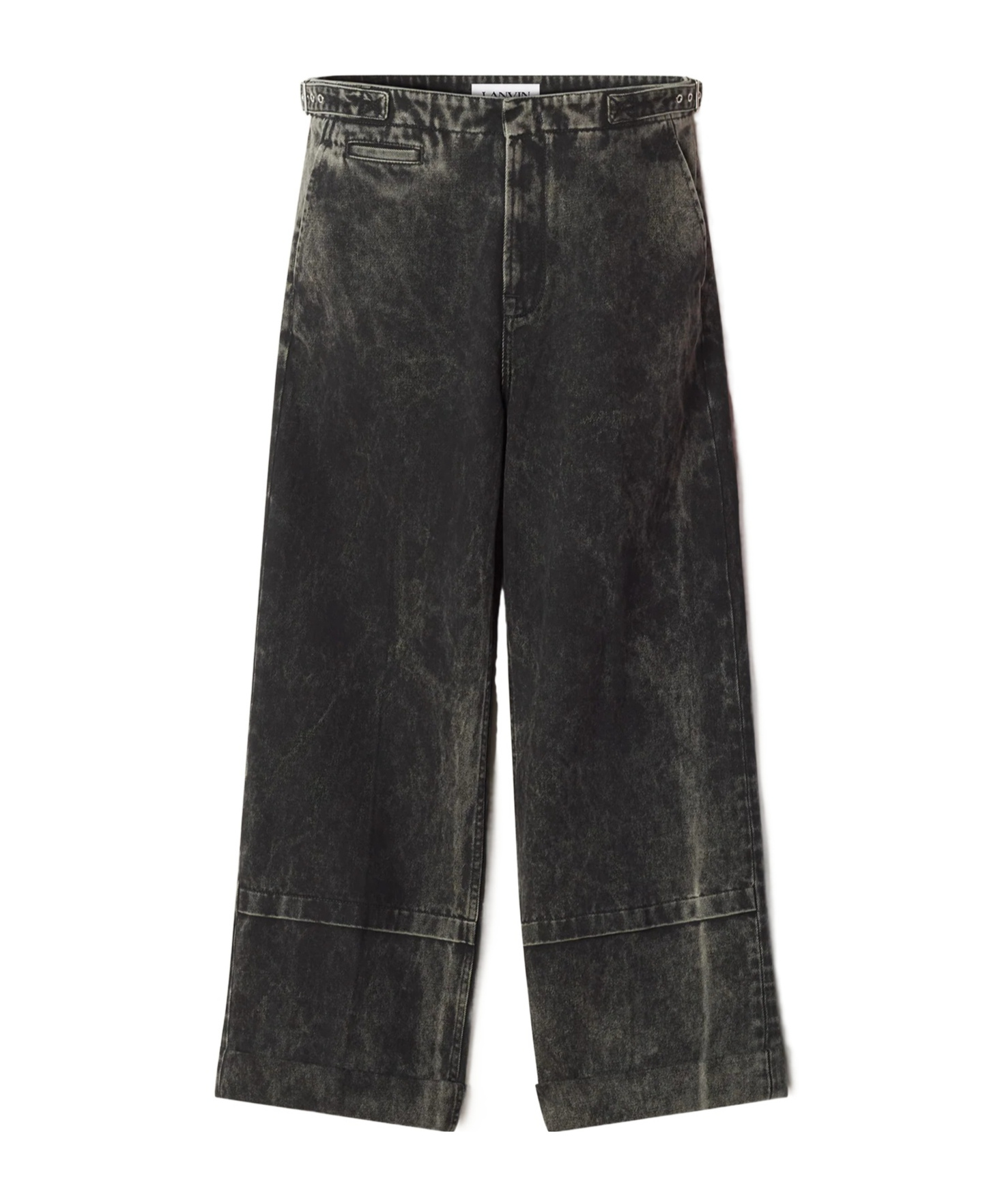 Lanvin Loose Fit Washed Denim Pants In Black