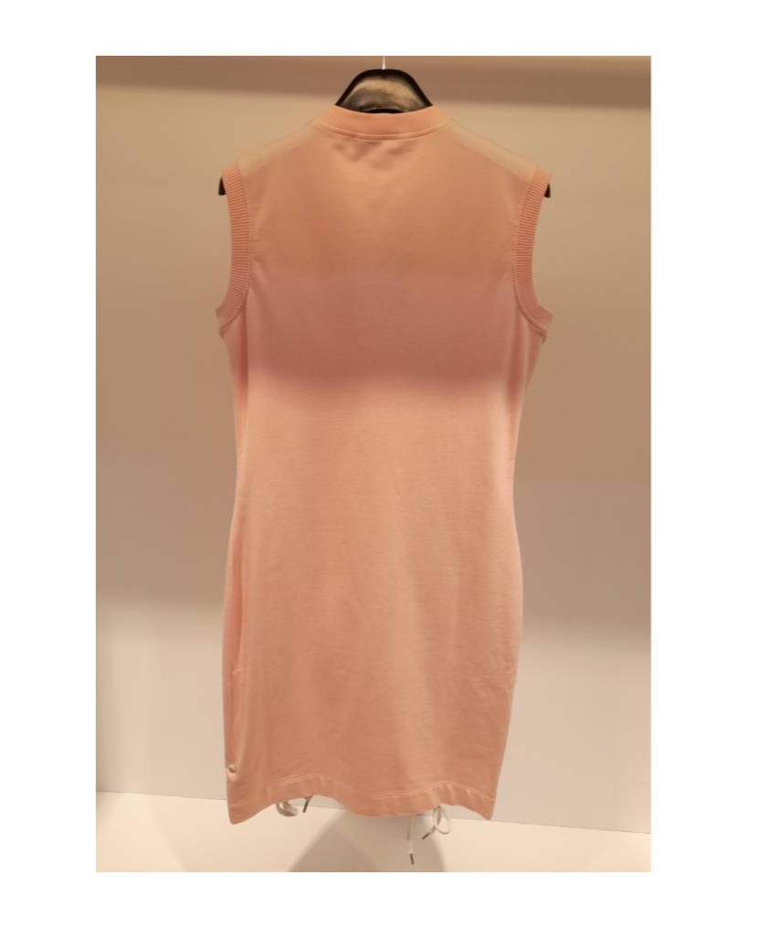 Moschino Round Collar Contrasting Dress In Nude