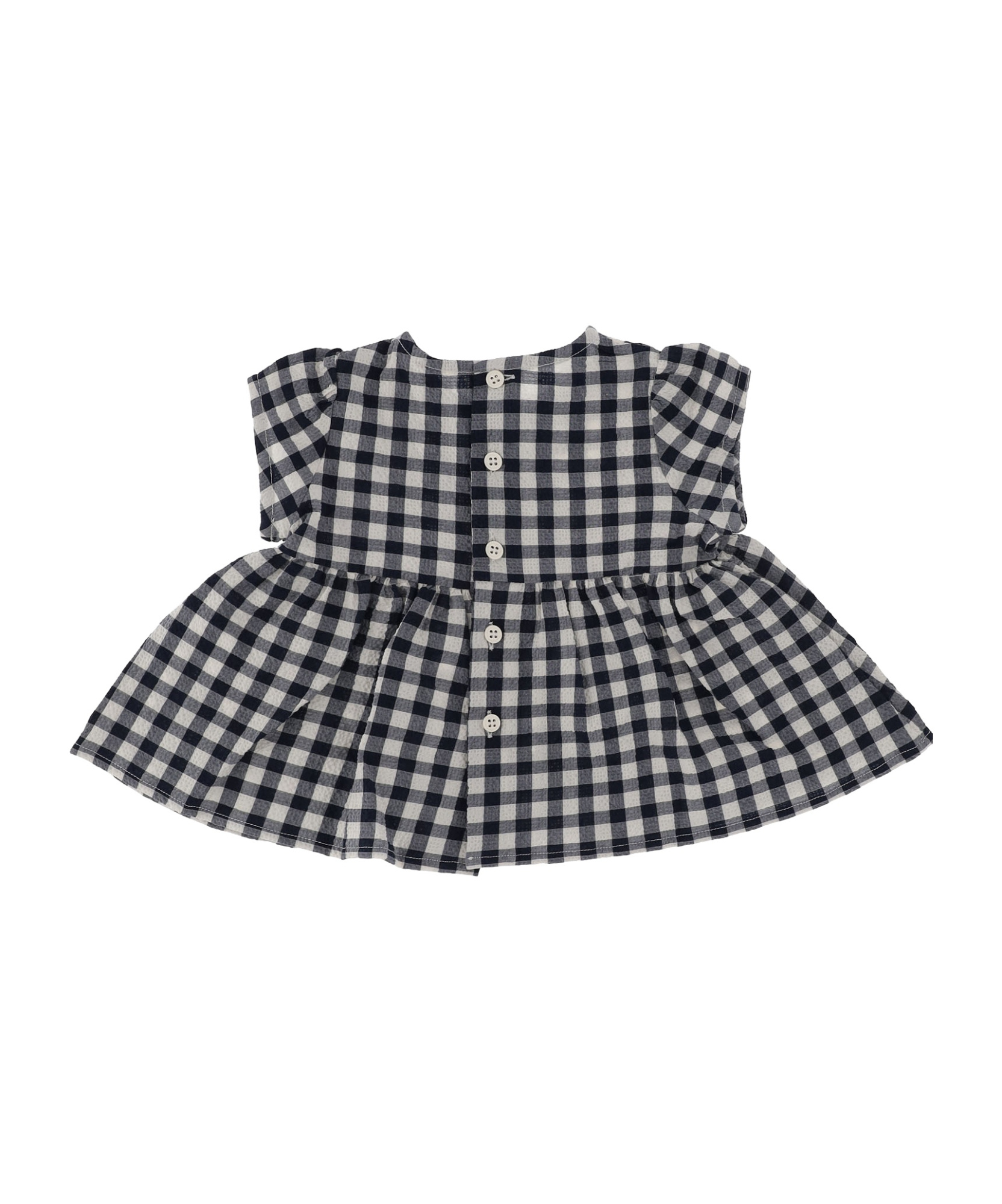 Il Gufo Check-pattern Dress In Navy Blue