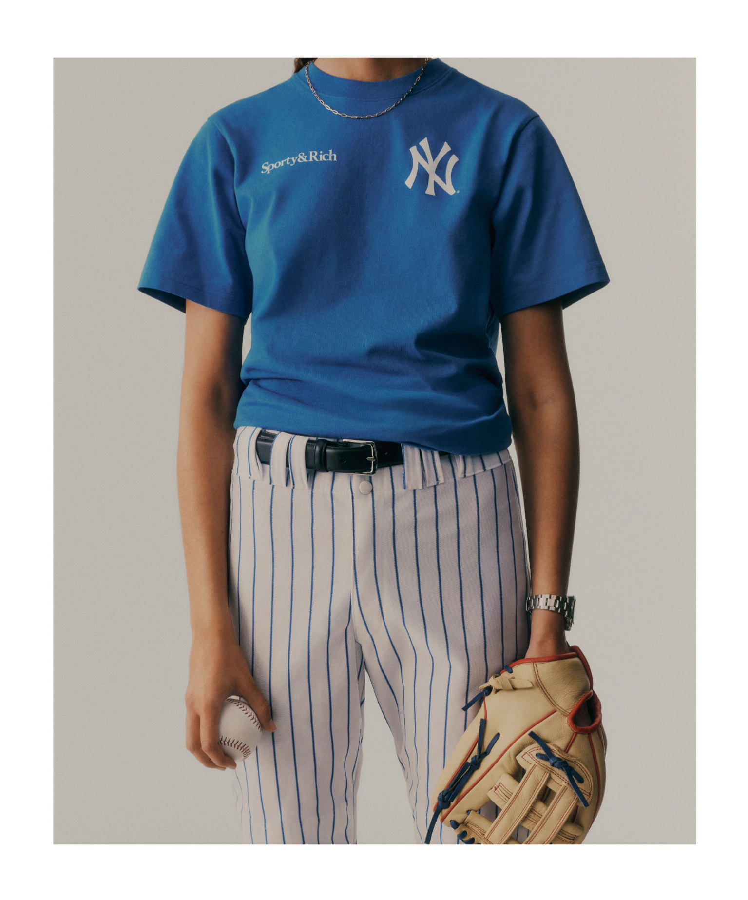 Sporty And Rich Crew Neck T-shirt In Blue