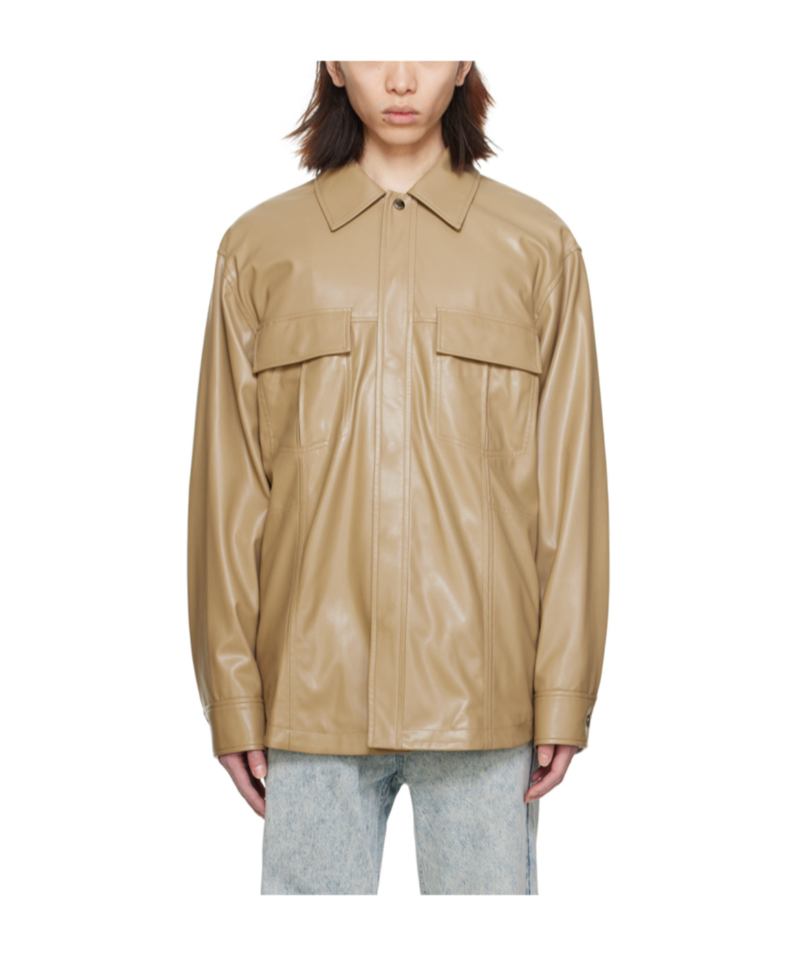 Wooyoungmi Point-neck Long-sleeved Shirt In Brown