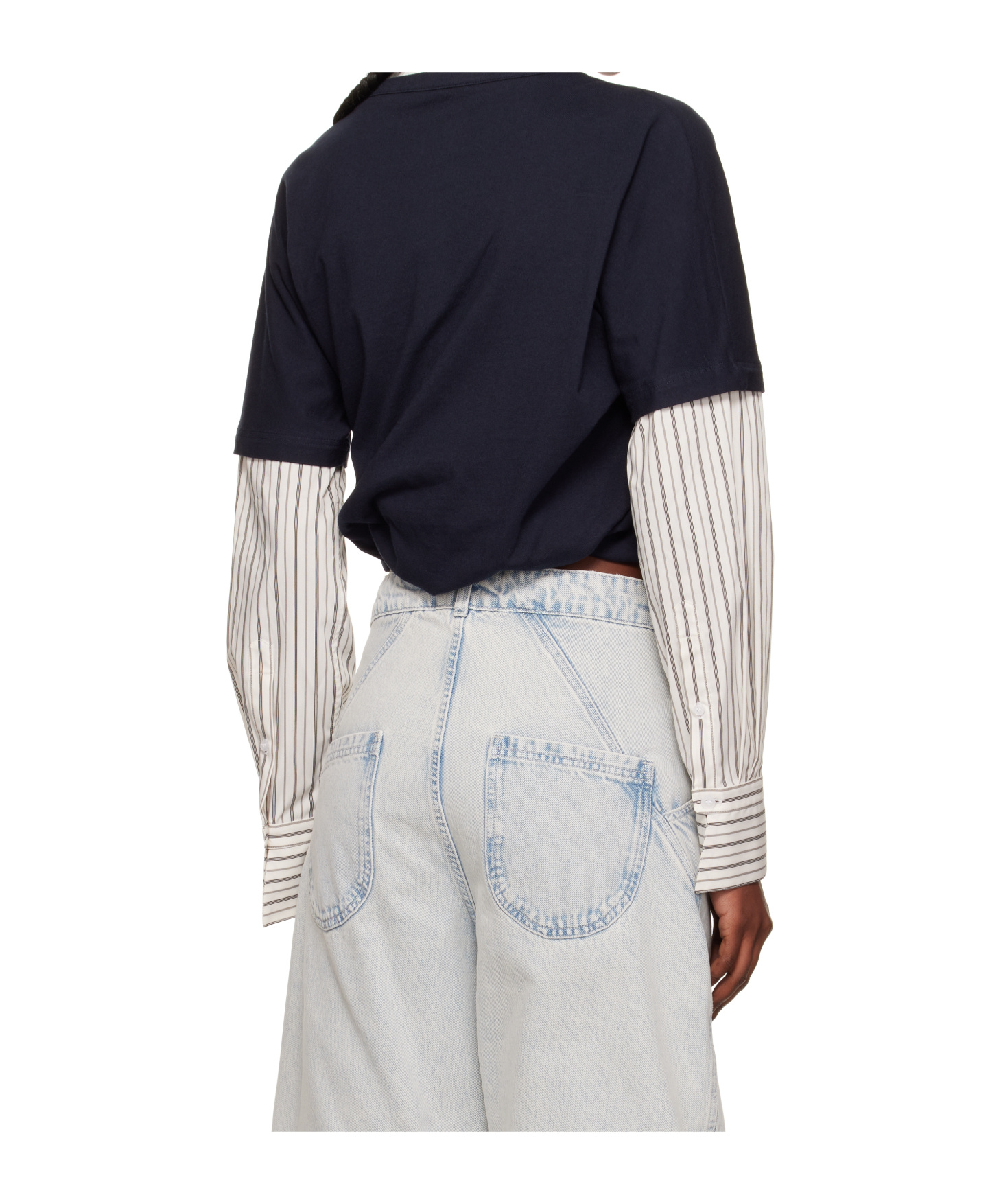We11 Done Navy Layered Twist Top In Blue