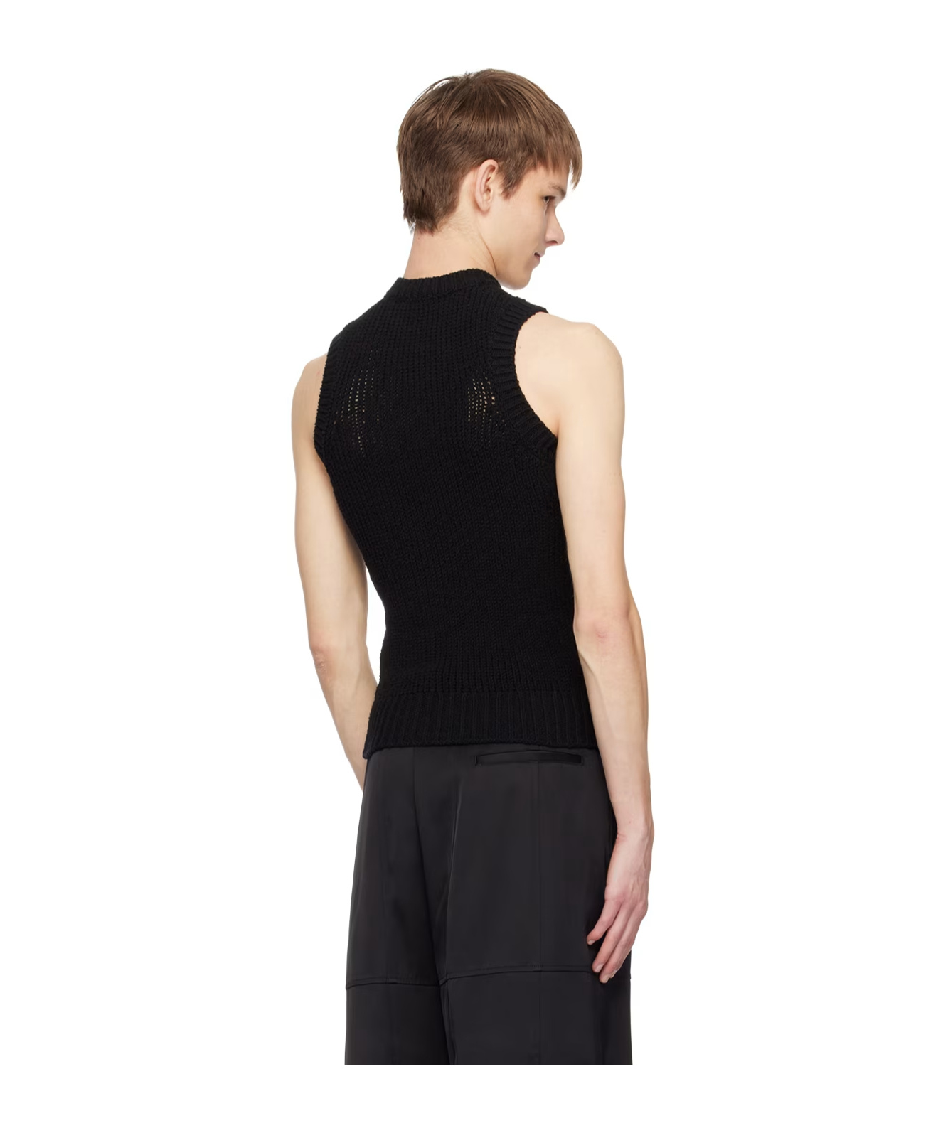 Jil Sander Black Crewneck Tank Top In Black