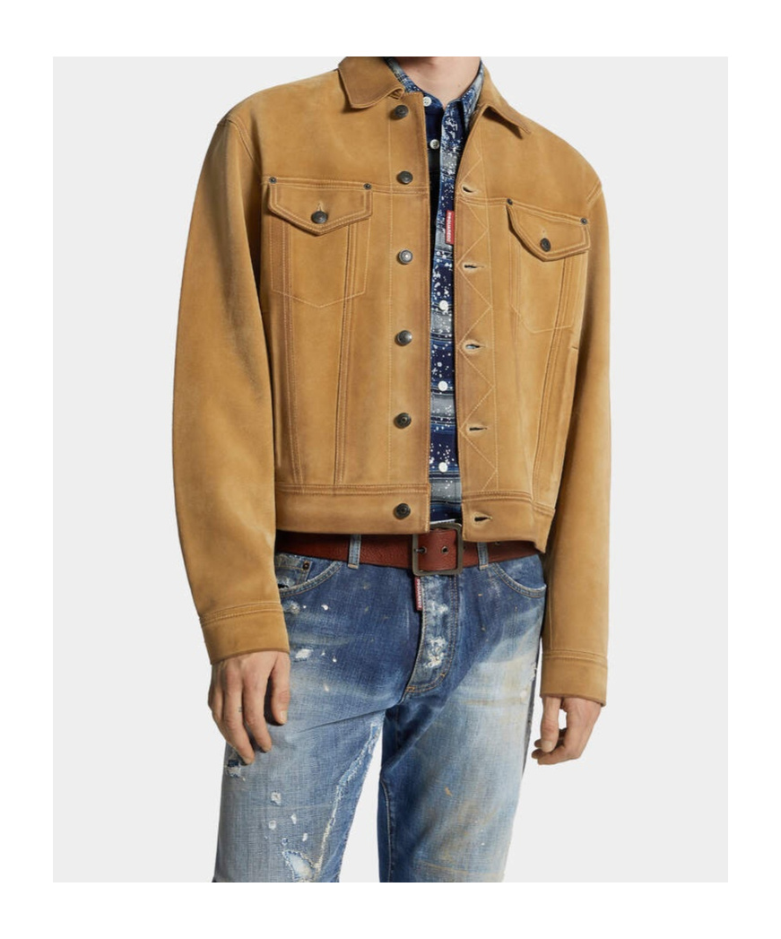 Dsquared2 Leather Button-fastening Jacket In Brown