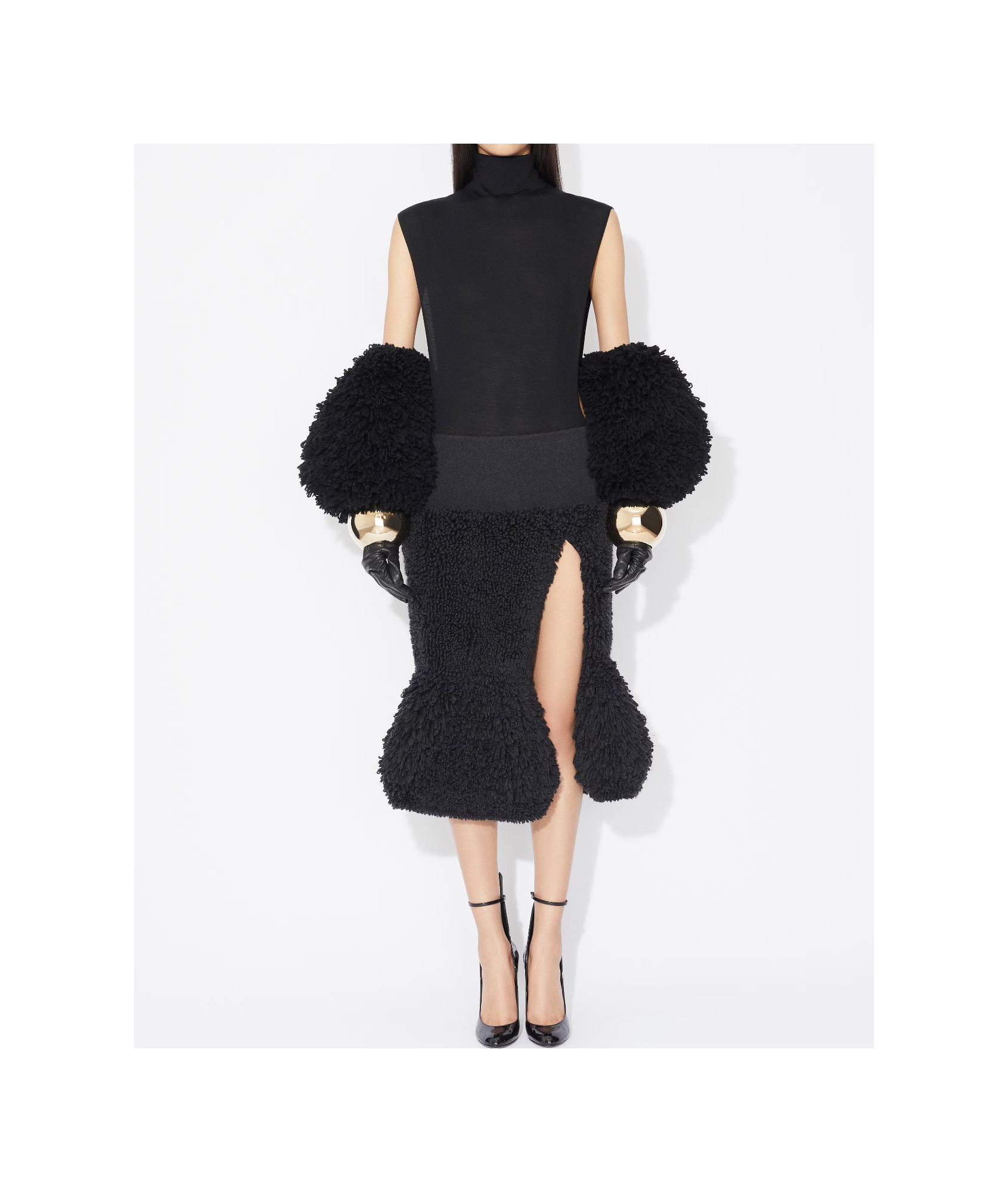 Shop Alaïa High-neck Wool Jumpsuit In Black