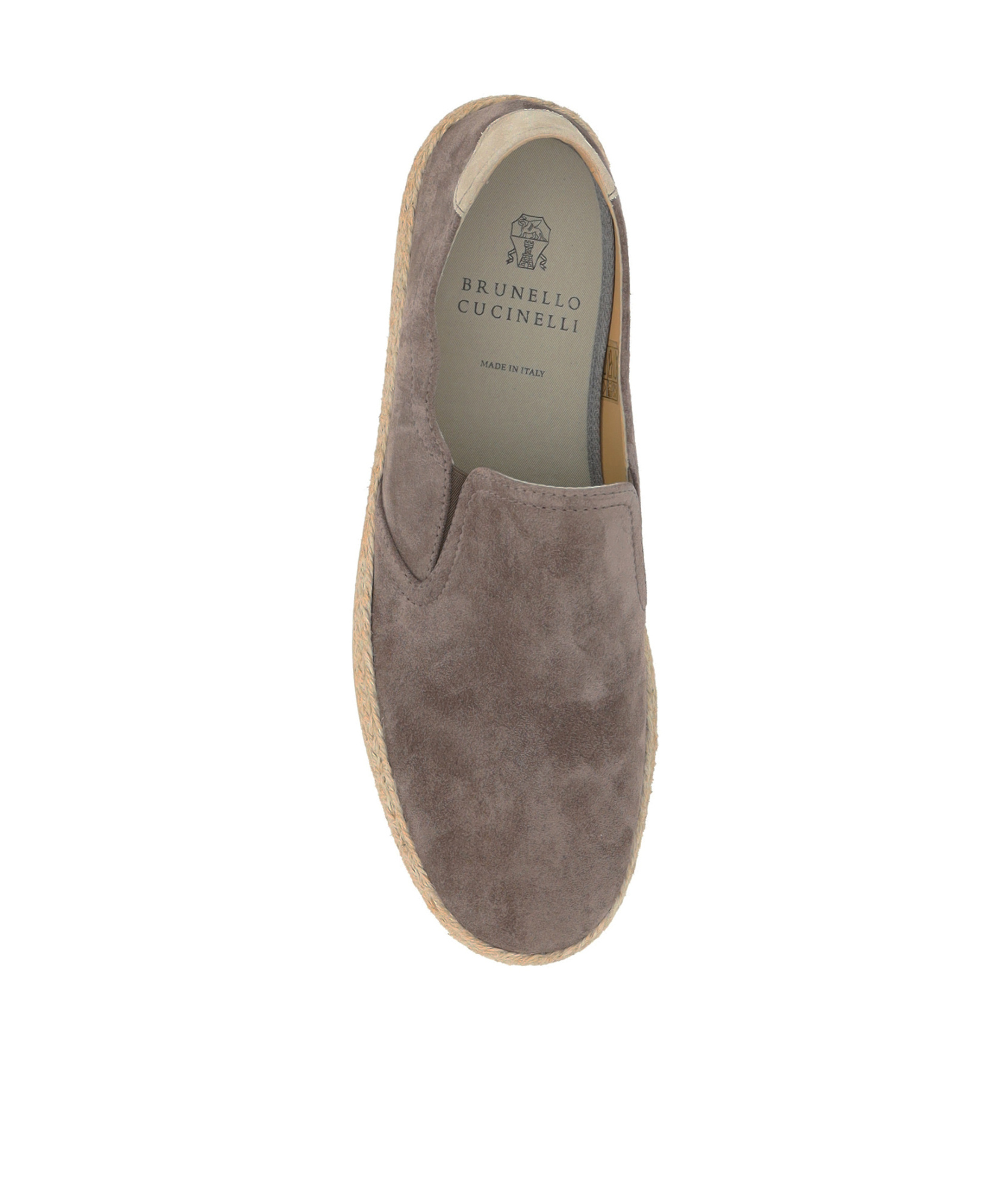 Brunello Cucinelli Leather Espadrilles With Contrast Heel Panel In Nude
