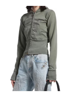 Balenciaga Women's Loop Sports Icon High Rib Zip-up Hoodie In Grey In Gray