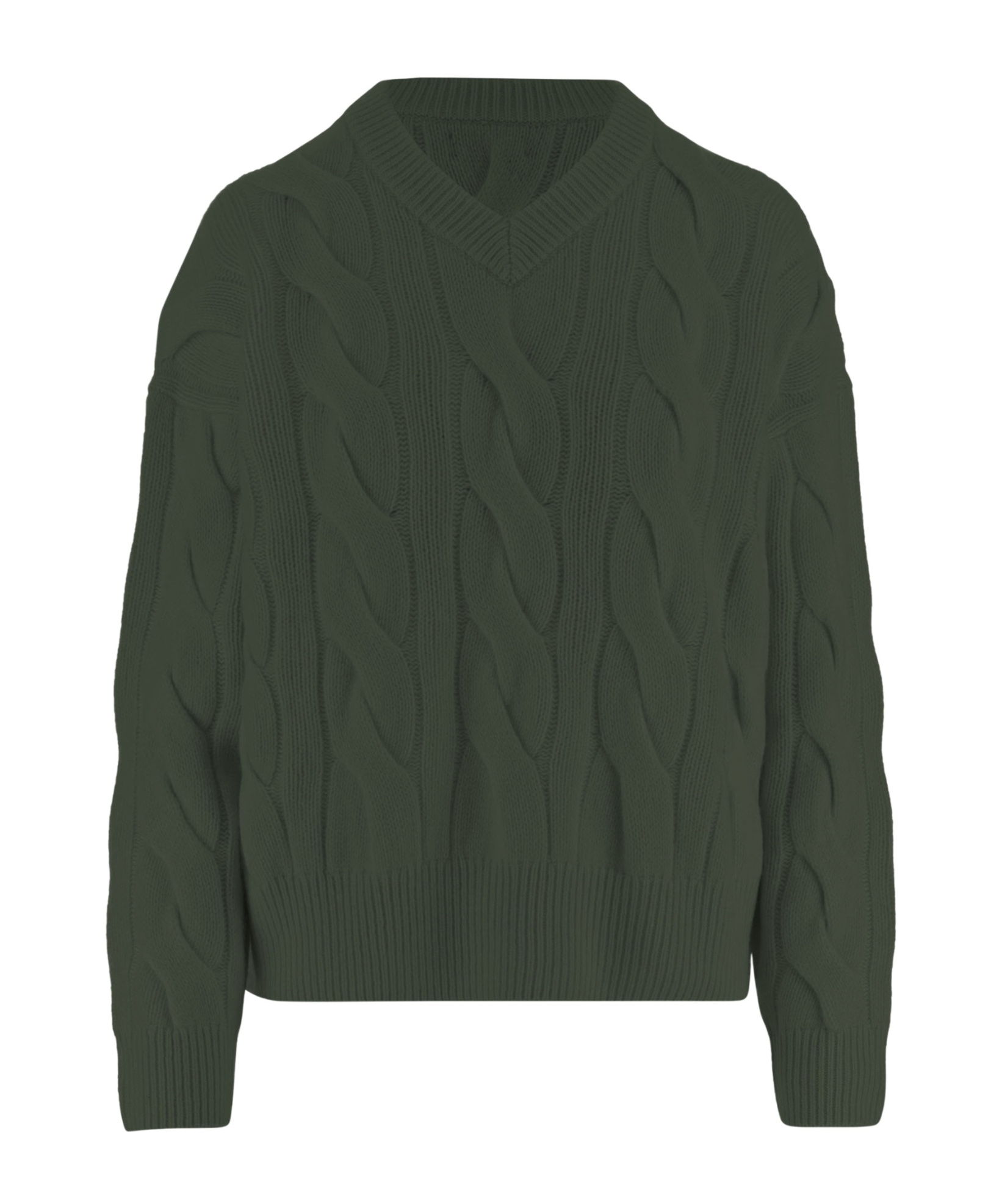 Polo Ralph Lauren Cable-knit V-neck Sweater In Green