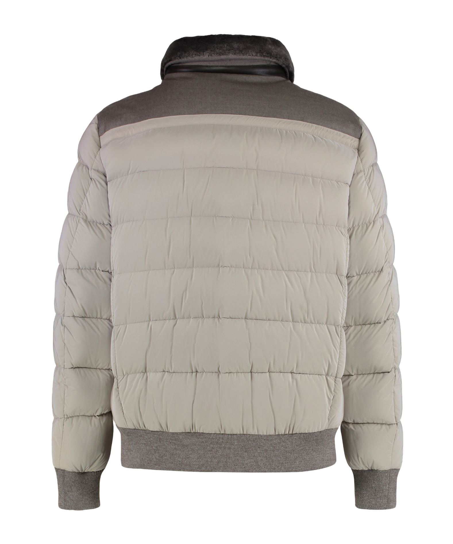 Moorer Zip And Snap Button Fastening Down Jacket In Gray