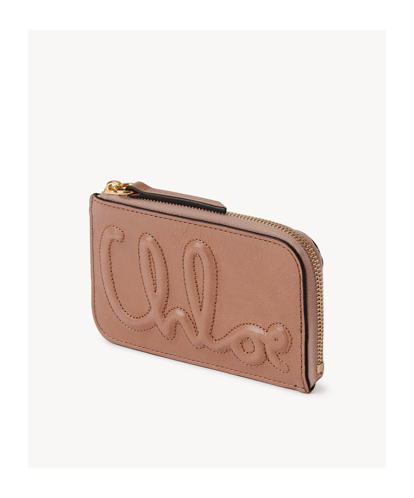Chloé Logo Wallet In Brown