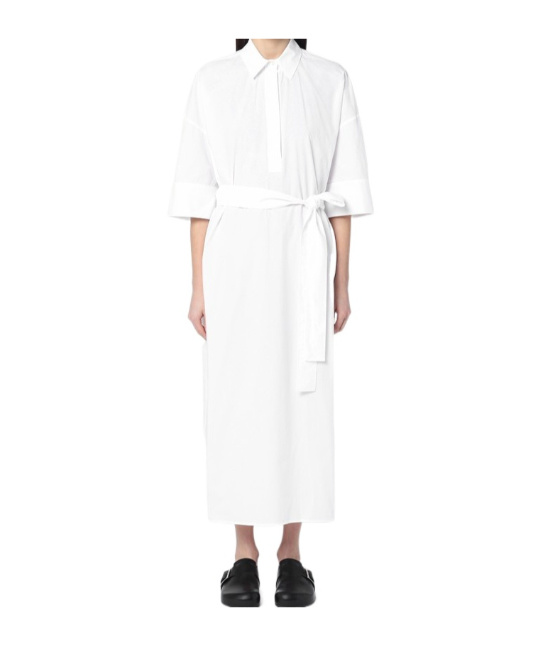 P.a.r.o.s.h White Chemise Dress In Cotton