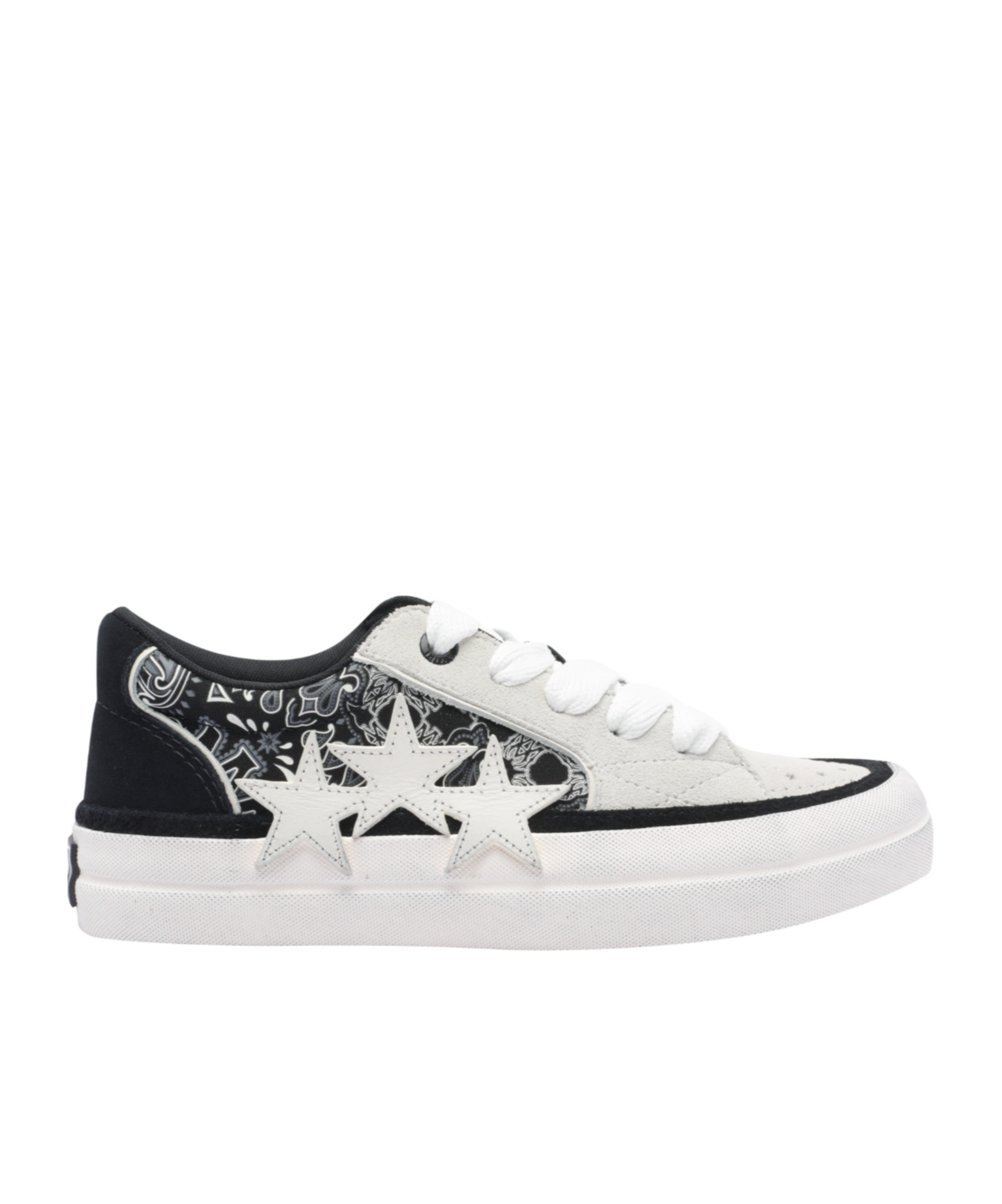 Amiri Sunset Skate Paisley-printed Suede Sneakers In Black