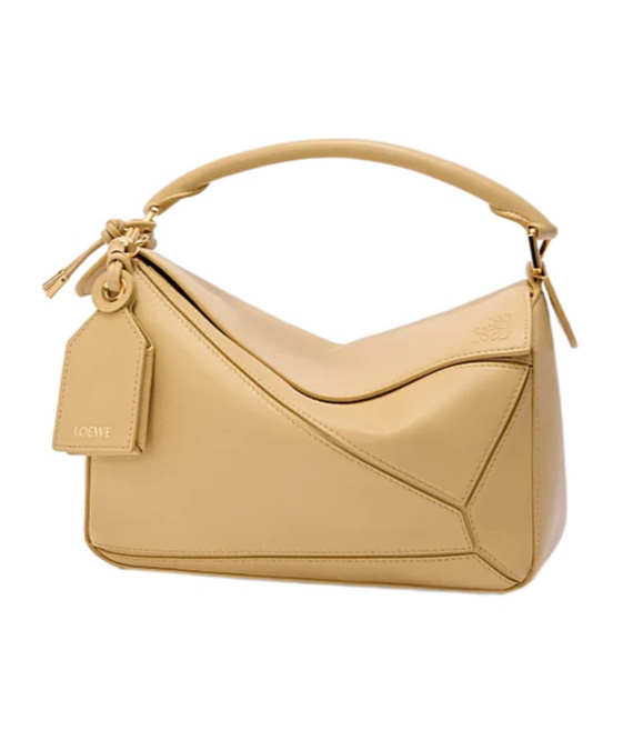 Loewe Small Featherlight Puzzle Bag In Nappa Lambskin In Nude