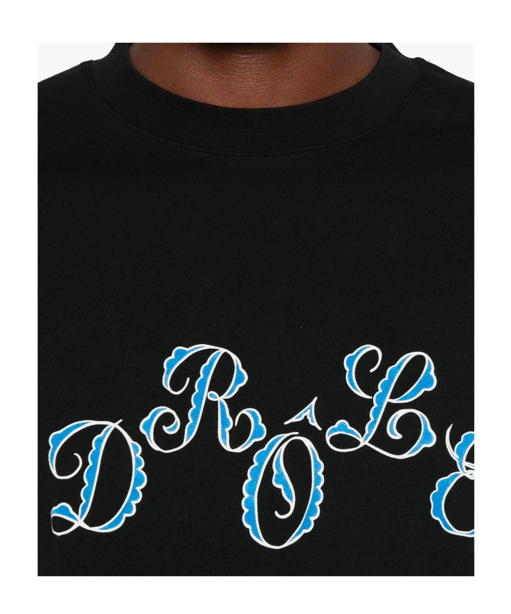 Drôle De Monsieur Graphic Print Crew Neck Short Sleeve T-shirt In Black