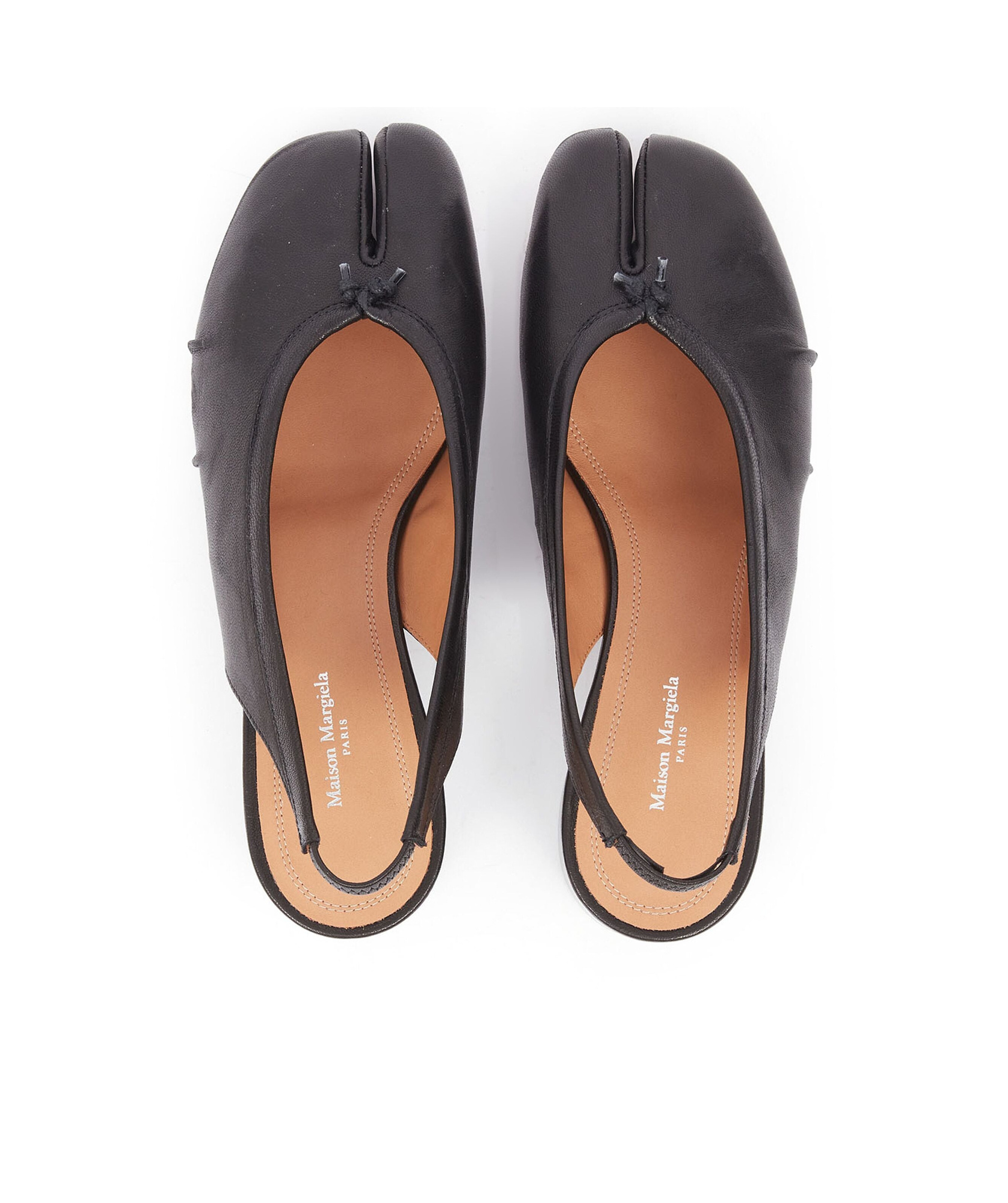 Shop Maison Margiela Tabi New Ballerina Slingbacks In Black