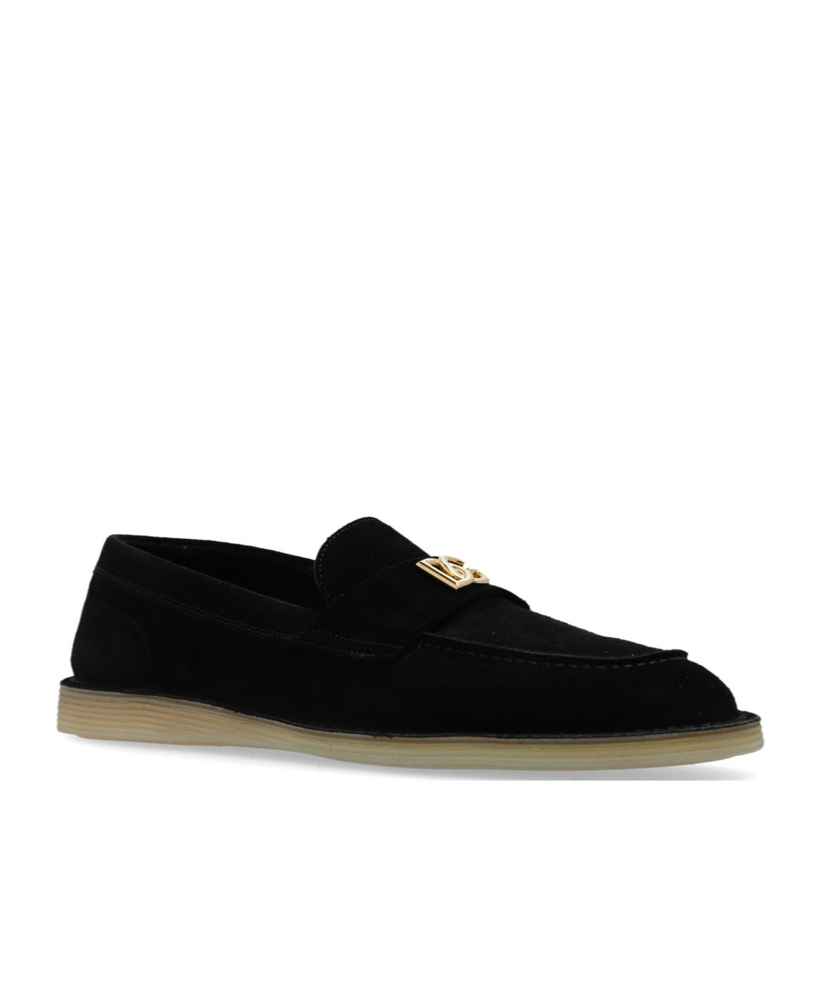 Dolce & Gabbana Logo-lettering Loafers In Black