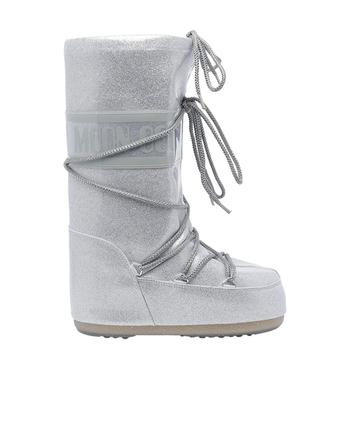 Moon Boot Icon Glitter Knee-high Boots In Silver
