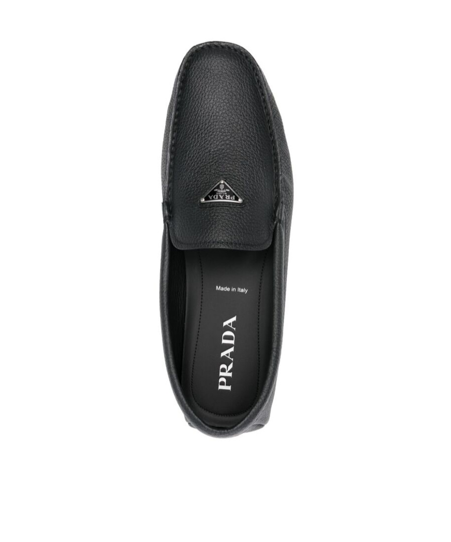 Prada Drive Leather Loafers In Black