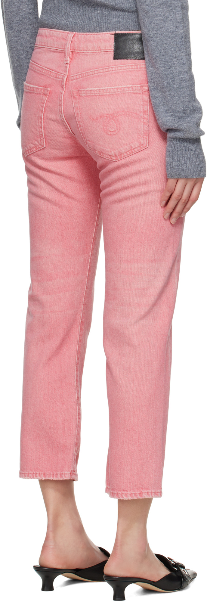 R13 Pink Boy Straight Jeans In Pink
