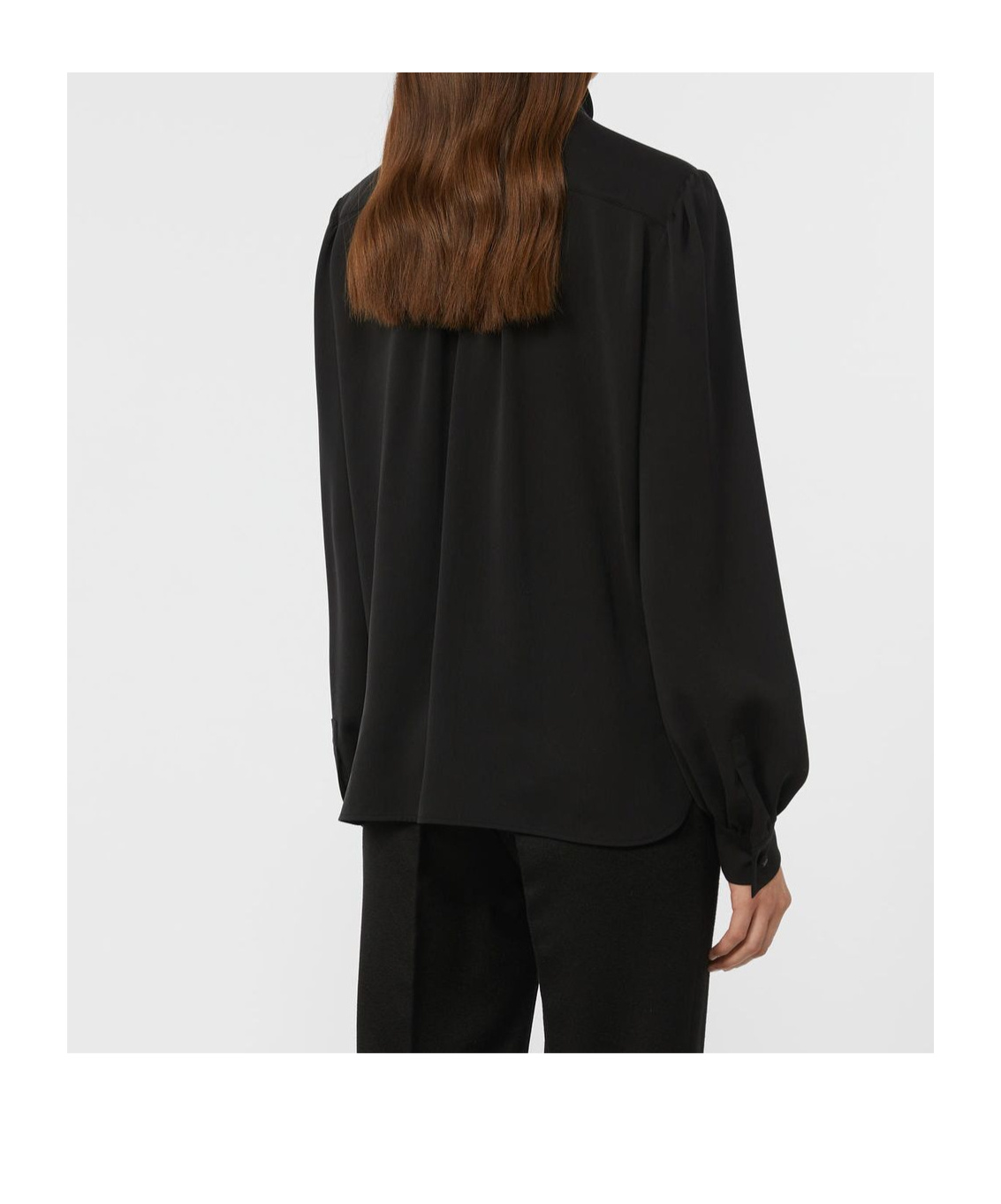 Max Mara Melania Pussy-bow Silk-crepe Blouse In Black