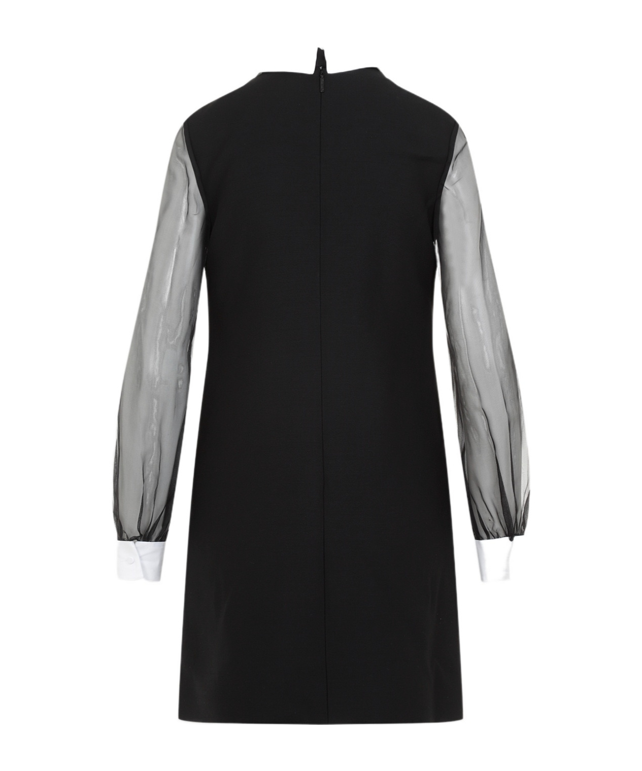 Shop Valentino Crepe Couture Short Dress In Black