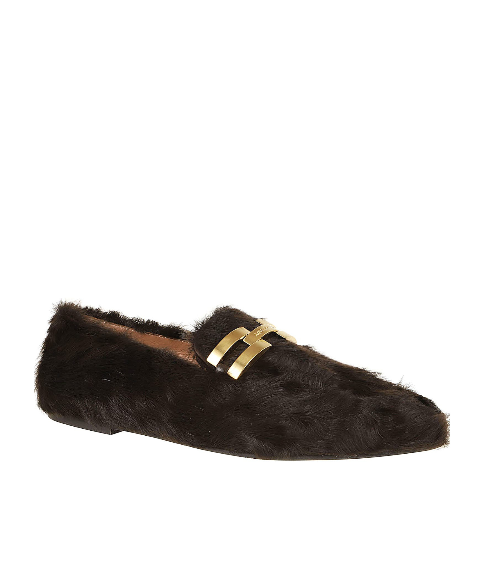 Aquazzura Furry Brandi Mocassins In Black