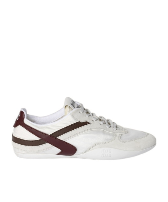 MIU MIU GYMNASIUM TECHNICAL FABRIC AND SUEDE SNEAKERS