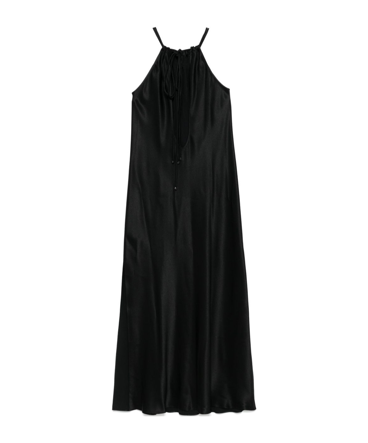 Antonelli Black Silk Blended Midi Dress