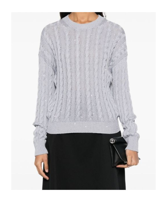 Peserico Sequin-embellished Sweater In White