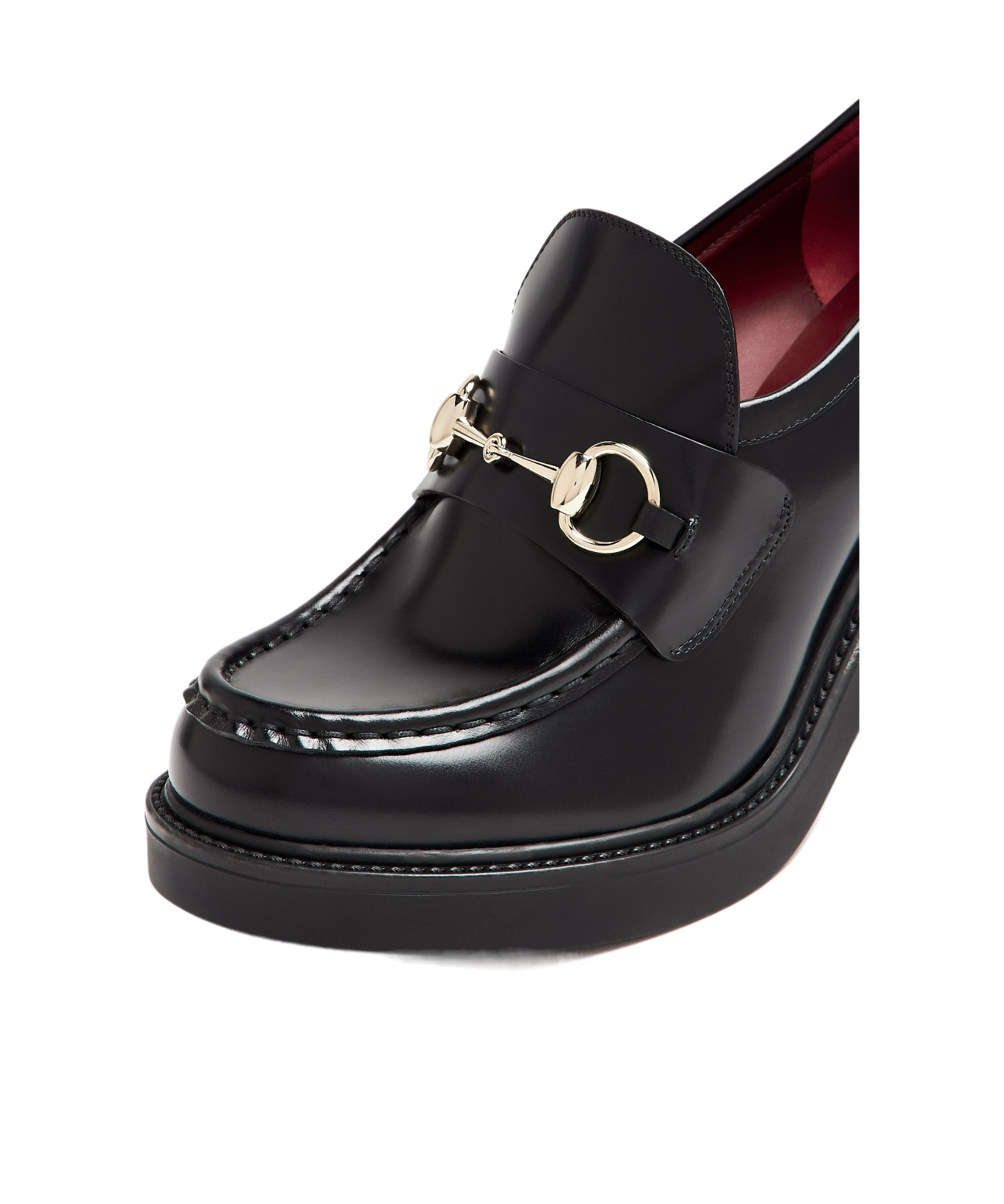 Gucci 100mm Horsebit Platform Loafers In Black
