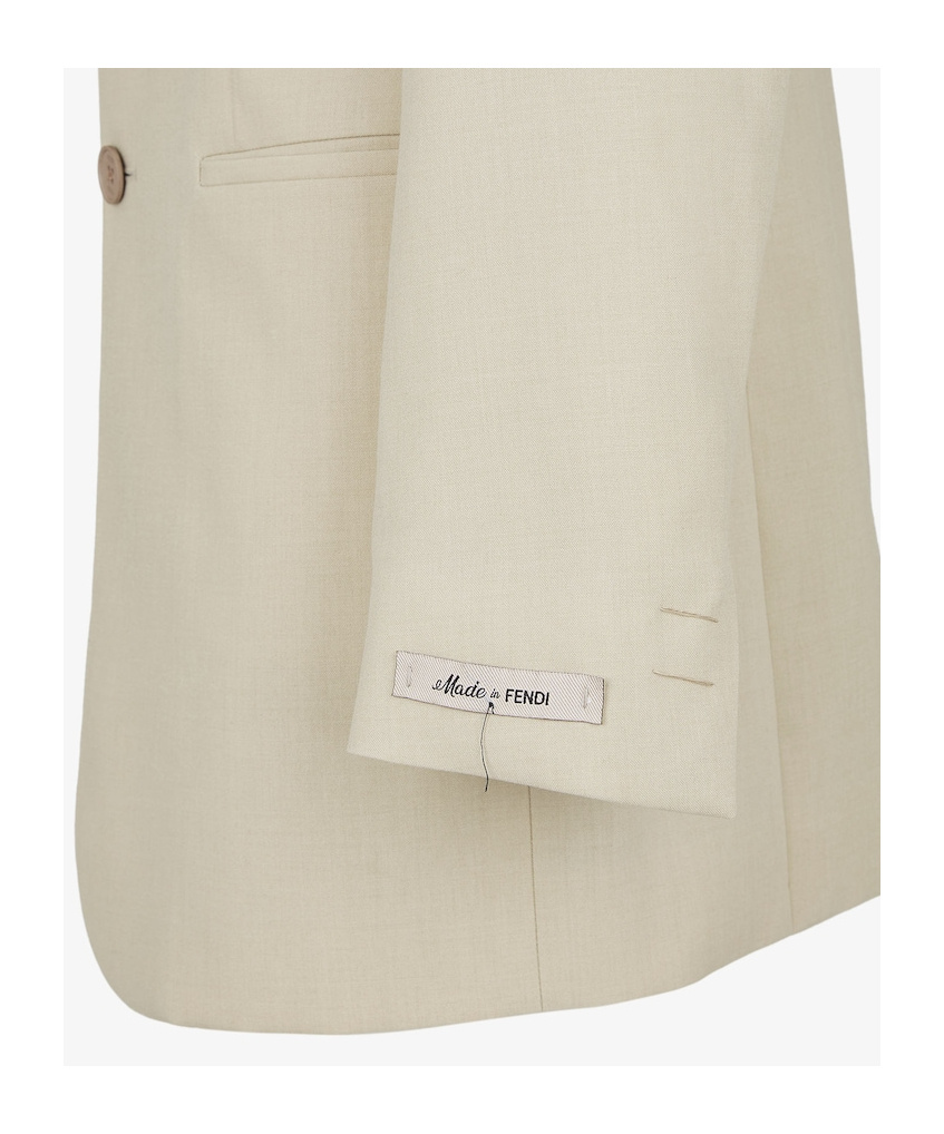 Fendi Men Single-breasted Blazer In Nude