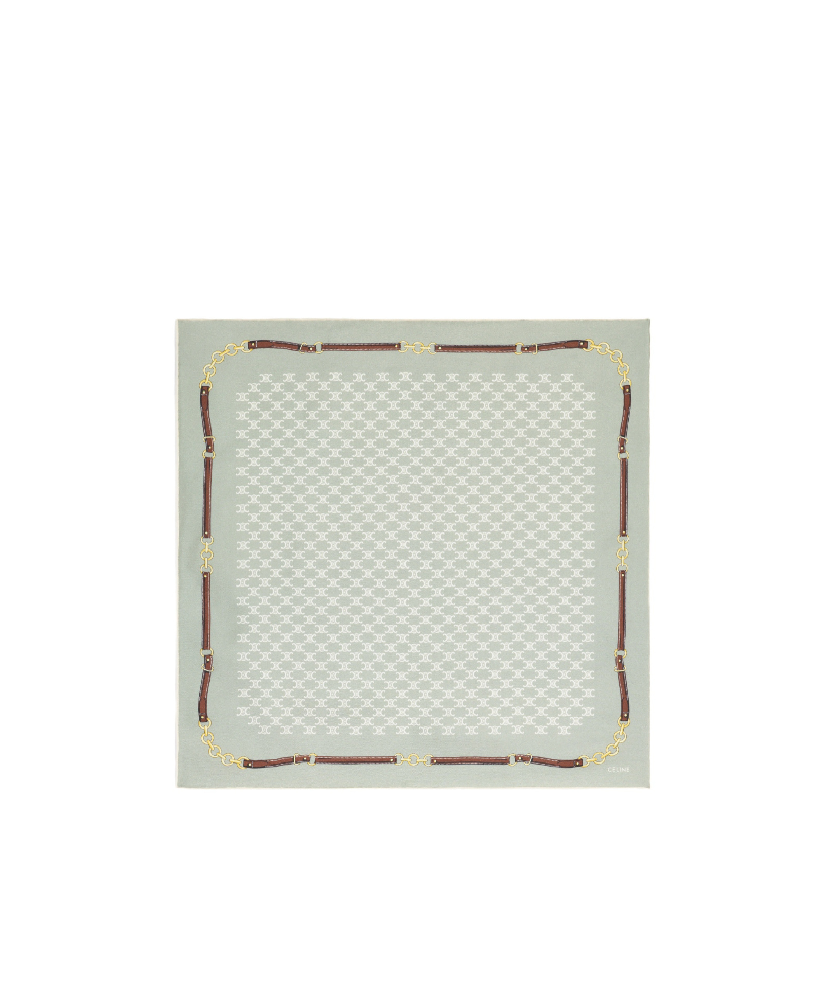 Celine Bandana In Heritage Silk Twill In Green