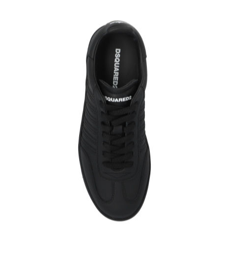 Dsquared2 Men's Leather Sneakers With Logo In Black