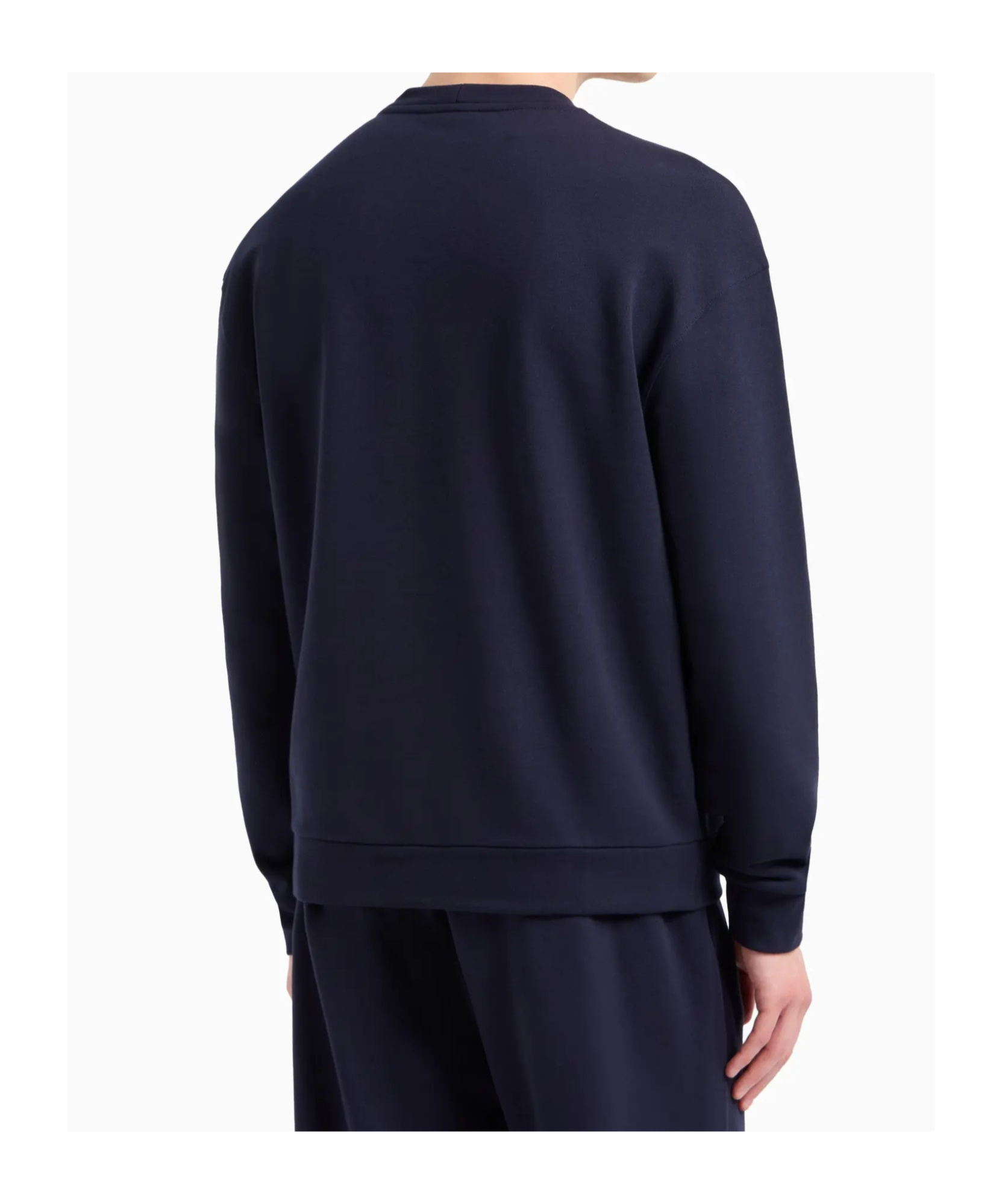Giorgio Armani Cotton And Cashmere Crew-neck Sweatshirt In Blue