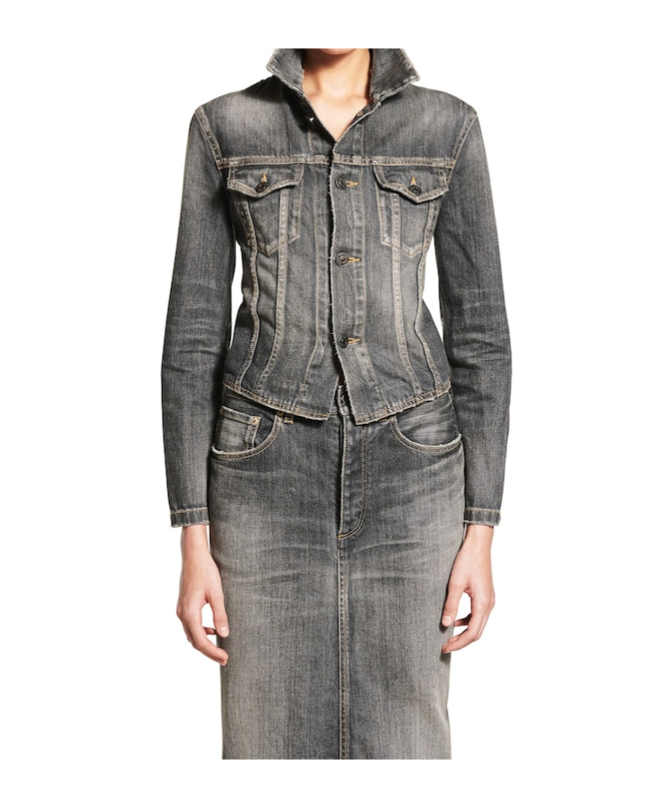 Shop Balenciaga Women's Lace-up Jacket In Dark Grey In Dark Gray