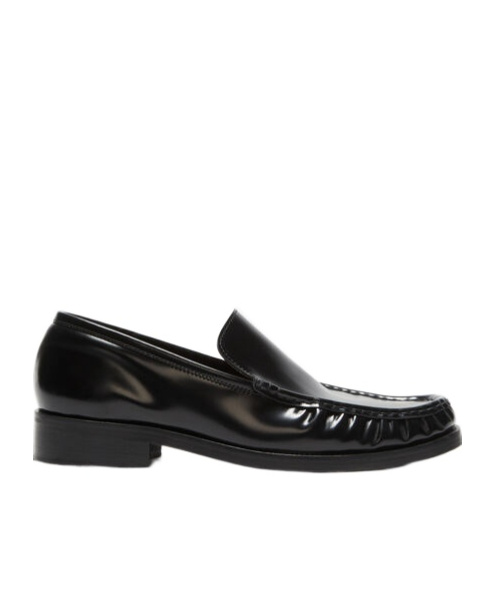 Shop Acne Studios Logo-debossed Leather Loafers In Black
