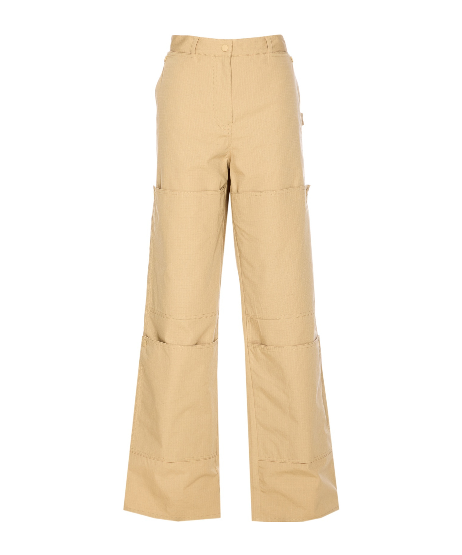 Kenzo Hight Waist Wide-leg Trousers In Nude