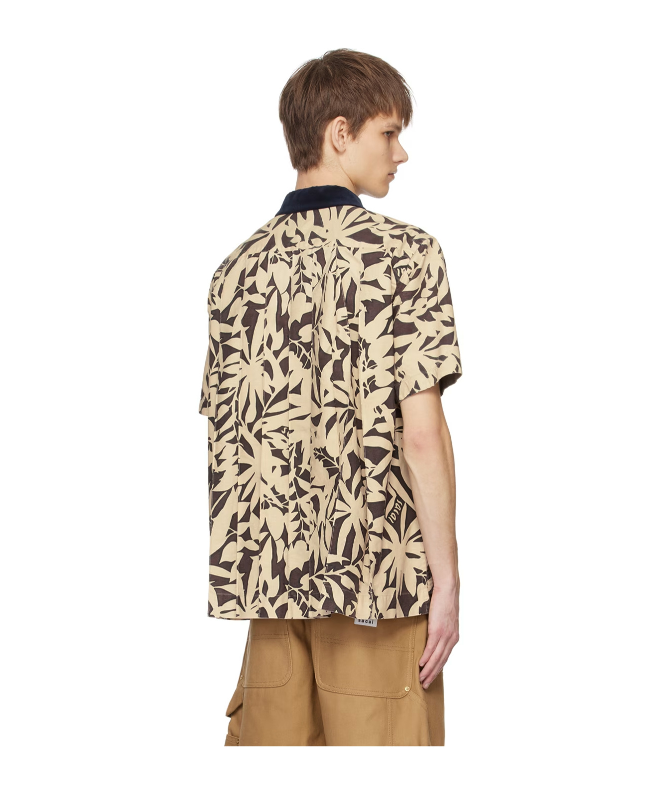 Sacai Leaf Printed Shirt In Multicolor