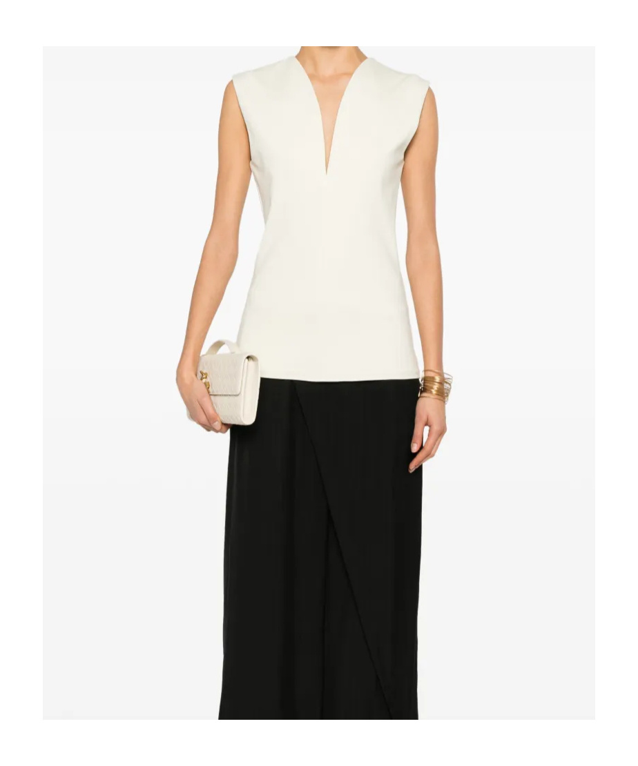 Lanvin Deep V-neck Top In White