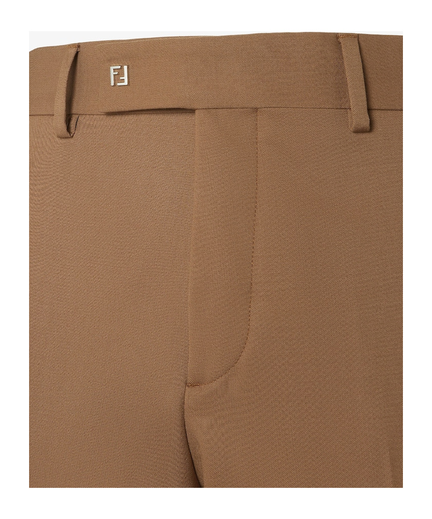 Fendi Rust Wool Pants In Brown