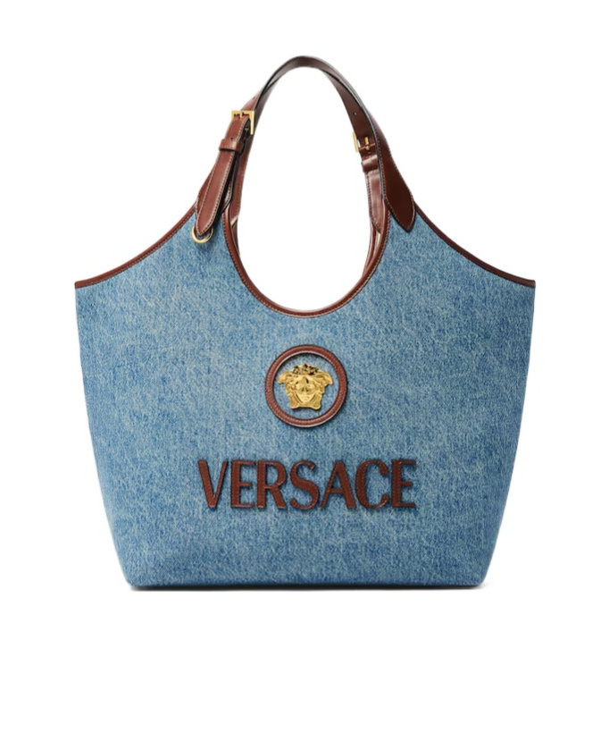 Versace La Medusa Denim Tote Bag