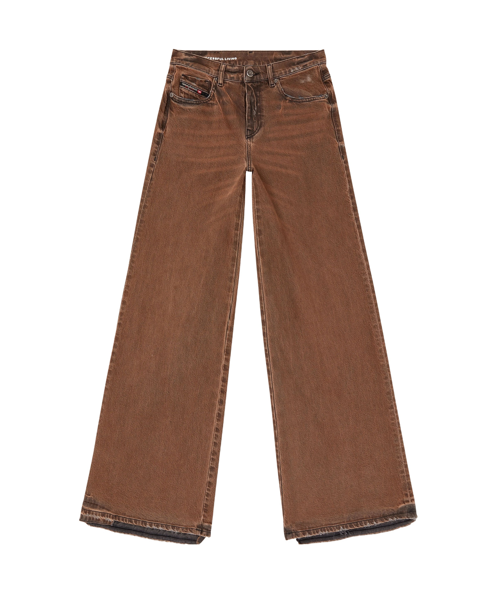 Diesel 1978 D-akemi Wide-legged Jeans In Brown