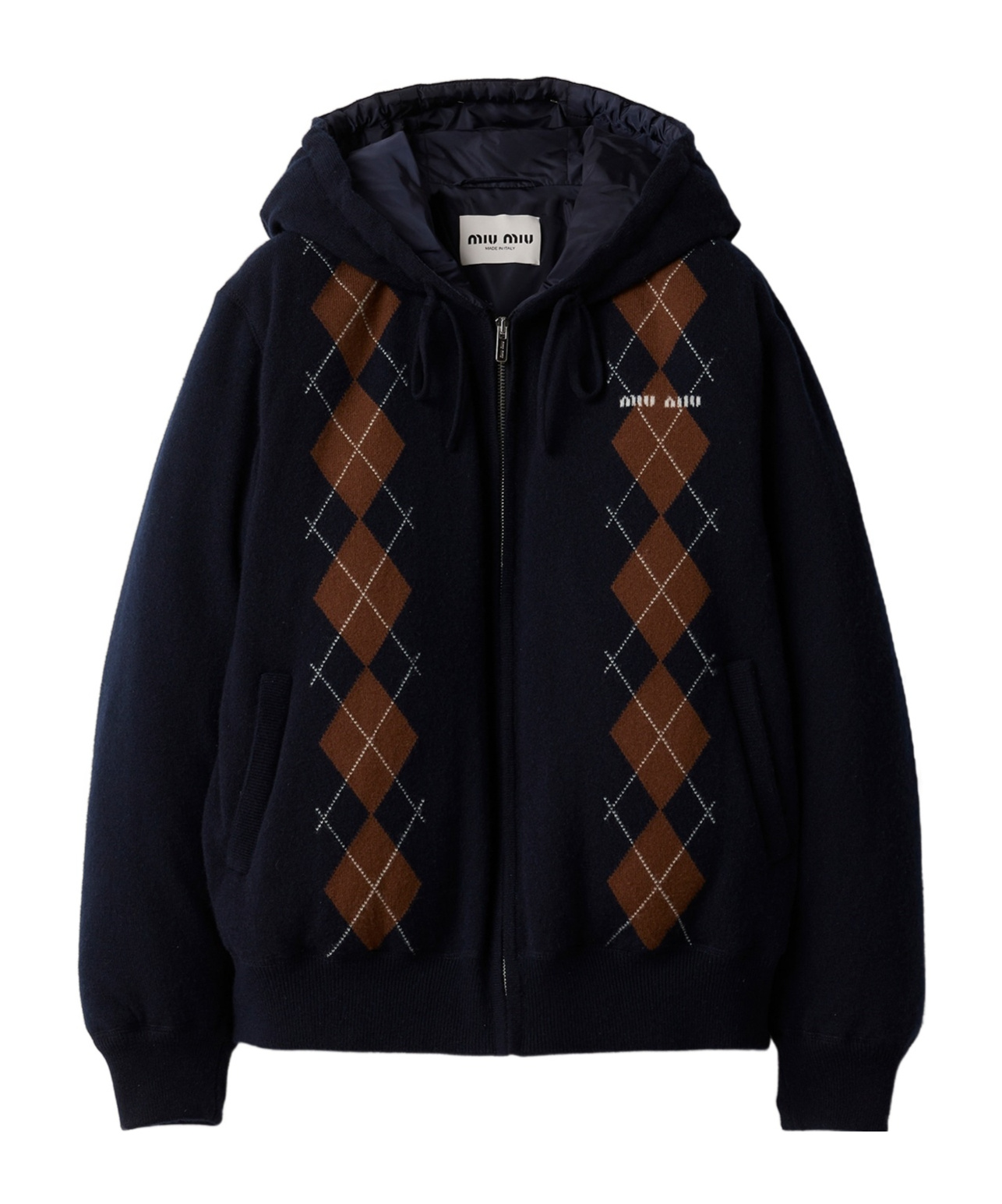 Miu Miu Long-sleeved Cotton Jacket In Black