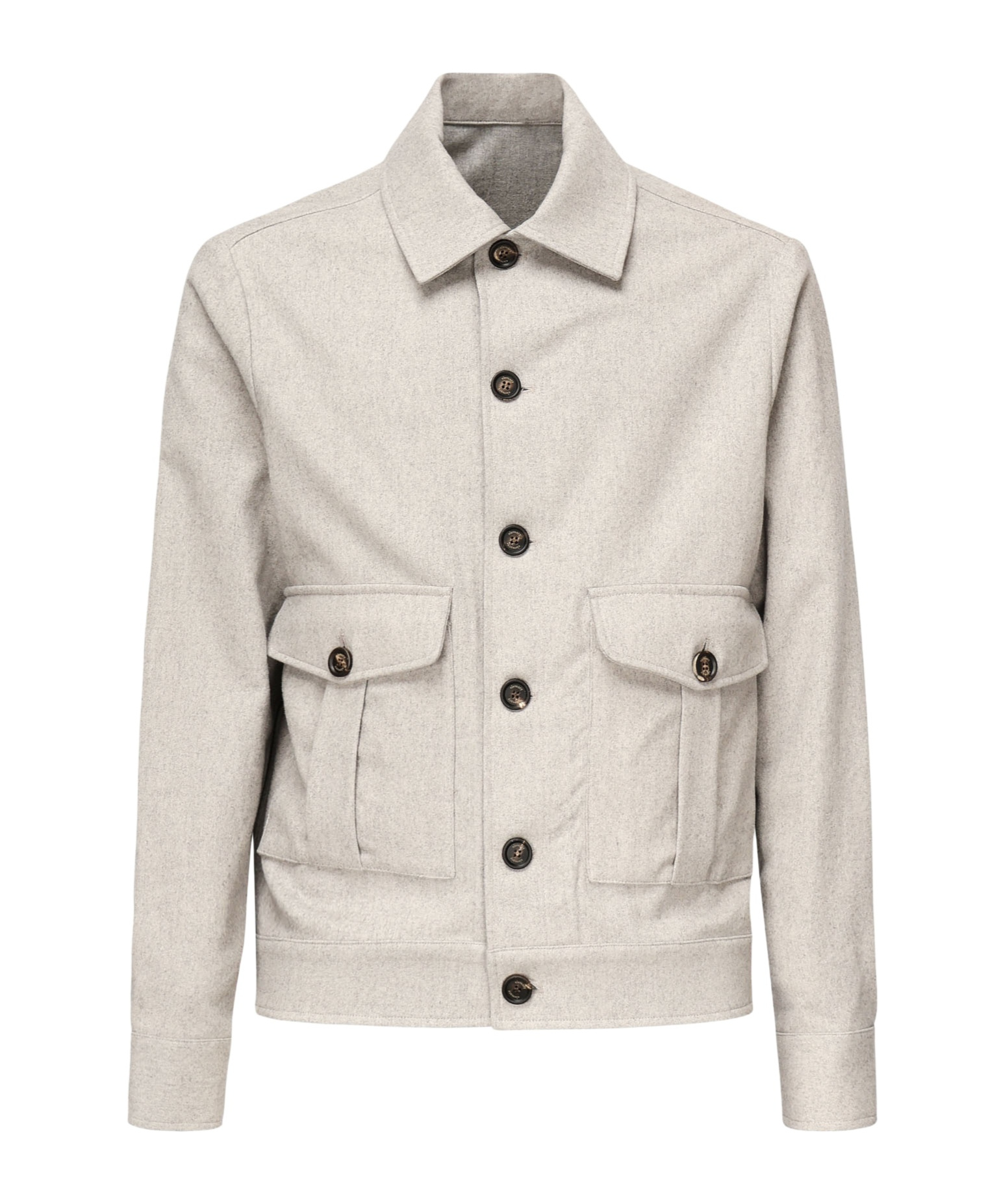 Eleventy Button-fastening Patch-pocket Shirt In Neutral