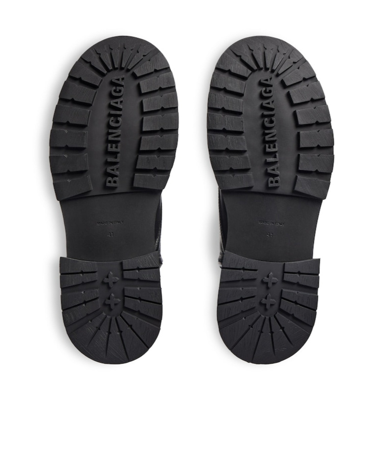 Balenciaga Lace-up Truck Boots Rubber Sole In Black