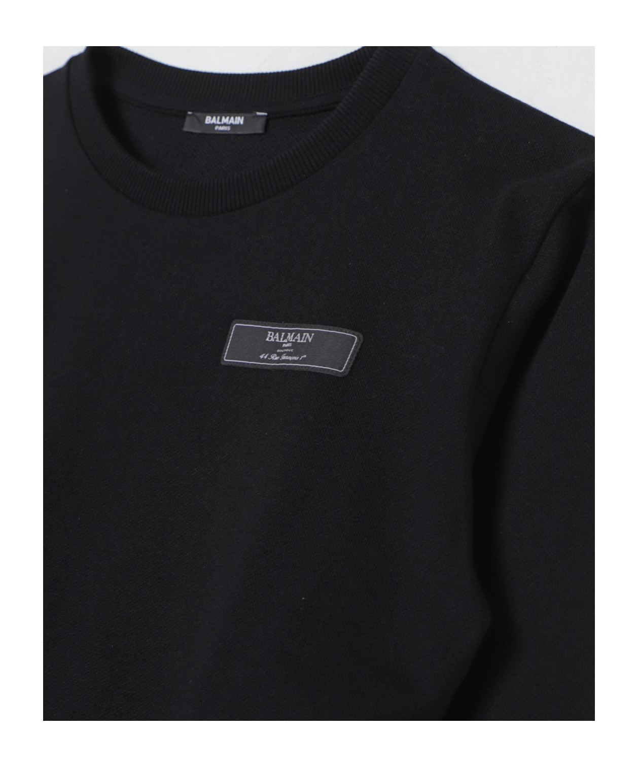 Balmain Long-sleeved Pullover Hoodie In Black
