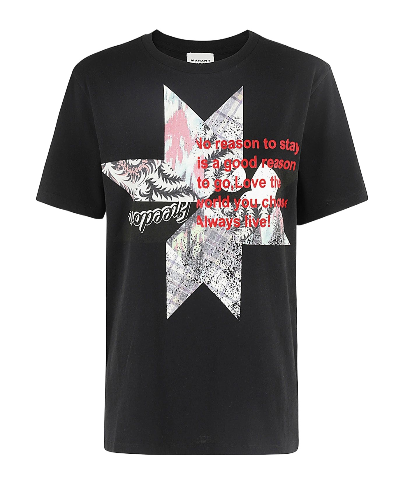 Isabel Marant Étoile Zewel Graphic-print Cotton T-shirt In Black