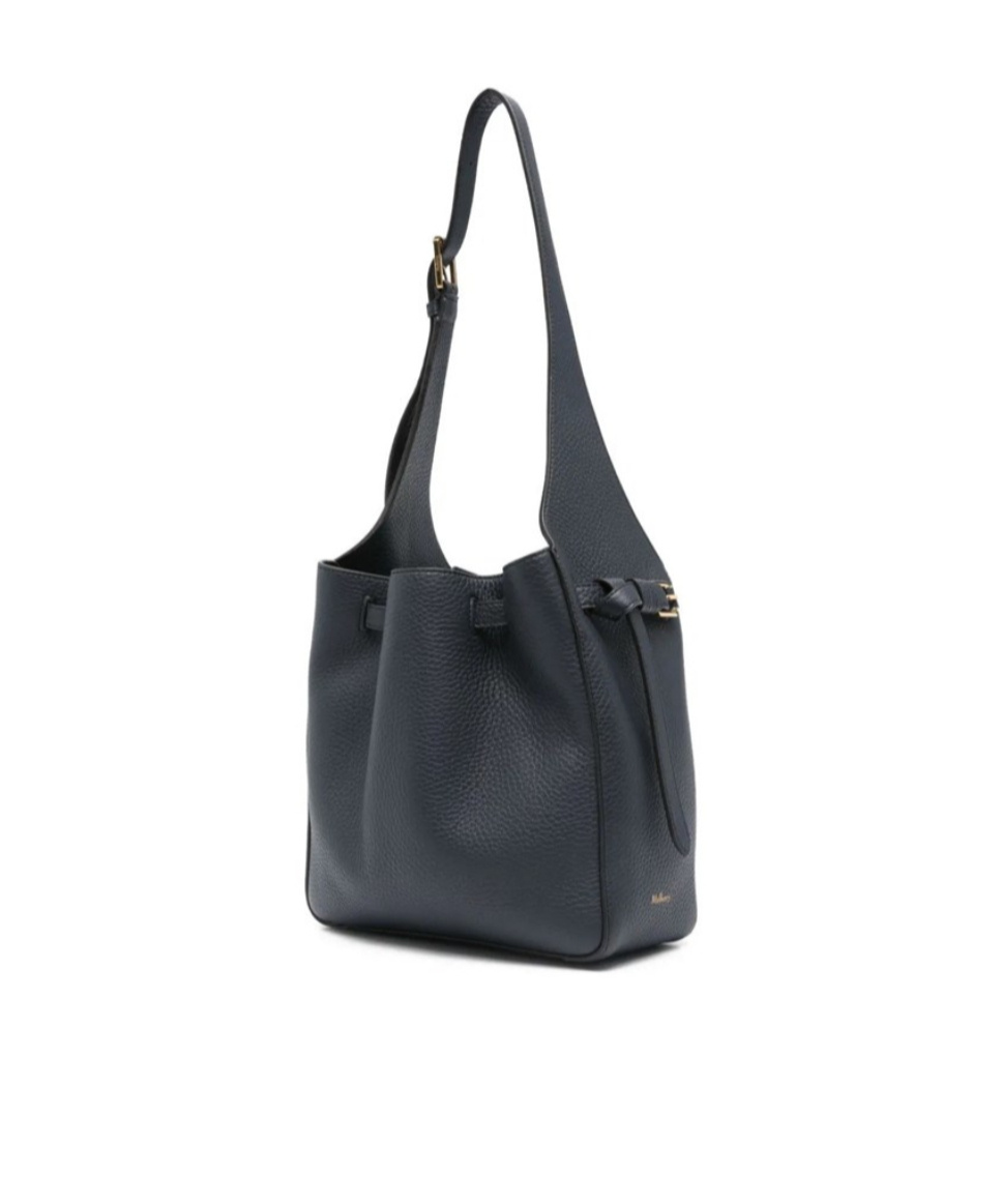 Mulberry Lyra Drawstring Leather Bucket Bag In Black