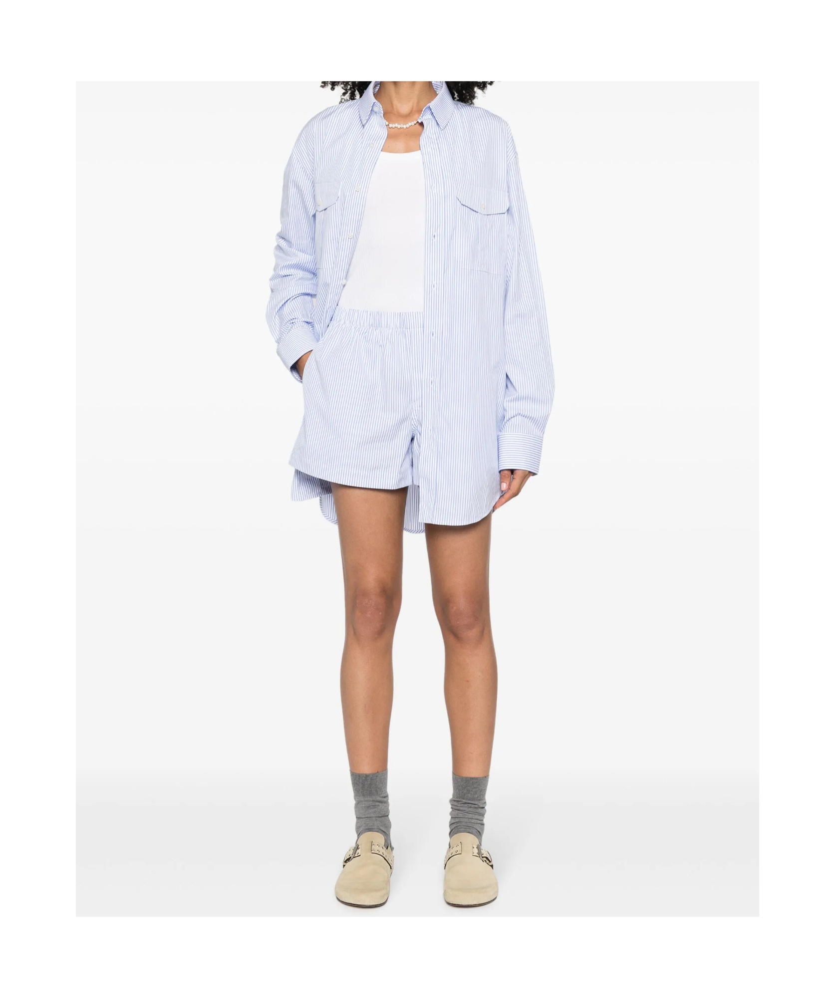 Wardrobe.nyc Striped Shirt Dress