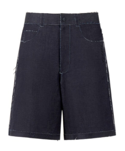 Marni Men's High-waisted Shorts Raw Hem In Blue